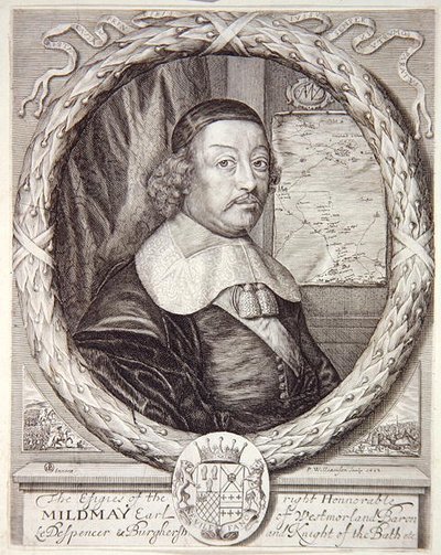 Portrait of Mildmay Fane, from the Atlas of the Counties of England and Wales by Christopher Saxton, engraved by P. Williamson by English School